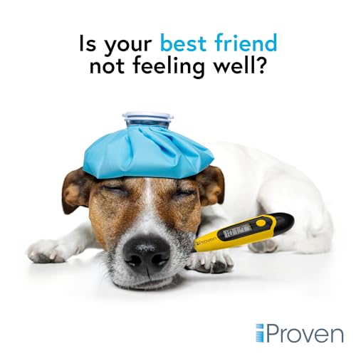 iProven Dog & Cat Thermometer for Fast and Accurate Fever Detection | Comfortable Flexible Tip, Waterproof Pet Thermometer, Quick Readings in 20 sec, Whelping and veterinary supply (5 Packs)