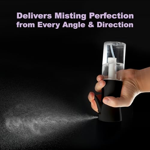 2 Pack Spray Bottles for Hair - Continuous Water Mister Spray Bottles with Ultra Fine Mist Spray for Hairstyling, Barbers, Salons, Skin Care, Cleaning, Plants, Pets (Ebony, 6.8 oz) - color: Ebony, size: 6.8 oz
