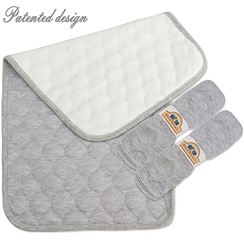 BlueSnail Quilted Thicker Waterproof Changing Pad Liners 3 Count(Gray 13” x 27”) - color: Gray(13” X 27”)