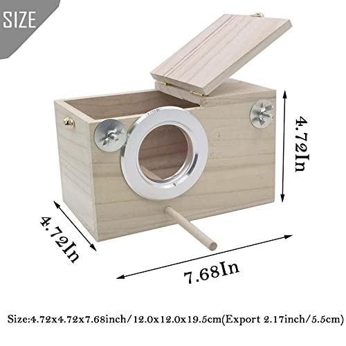 PINVNBY Parakeet Nesting Box Bird House Wood Breeding Box Parrots Mating Box for Lovebirds Budgie Finch Cockatoo Canary and Medium-Sized Birds(S) - size: Small