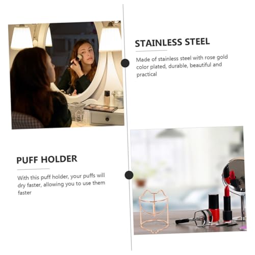 Cosmetic Sponge Puff Rack Powder Puff Holder Metal Drying Stand for Beauty Egg Storage