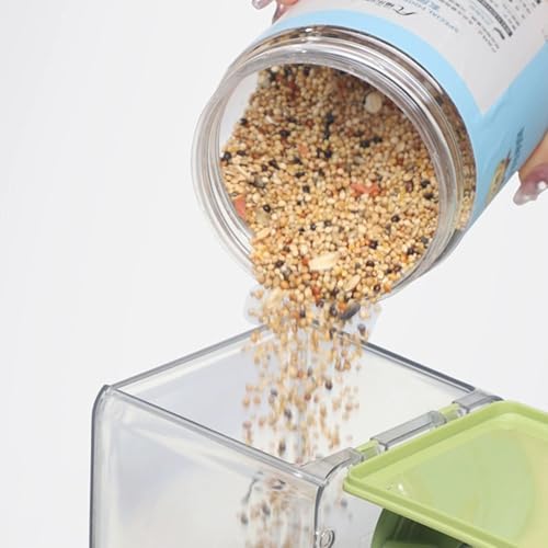 Automatic Bird Feeder, Bird Cage Feeder with Perch for Parakeet Canary Cockatiel Finch (Blue) - color: Blue