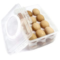 2 Tiers Egg Container Deviled Egg Carrier Eggs Holder with Handle Fridge Freezer Storage by DELIFUR (White) - color: White