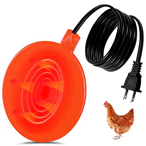 Hortsun Chicken Water Heater Base 120v 35w Pad for Metal Stock Tank,Orange - color: Orange