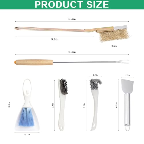 7-Piece Set Bird Cage Cleaner,Small Animal cage Cleaning Tool Wooden and Stainless Steel Cleaning Brush Long Handle Cleaning Brush Spatula Bird Cleaning Bird Drops Multipurpose Cleaning - color: 7a