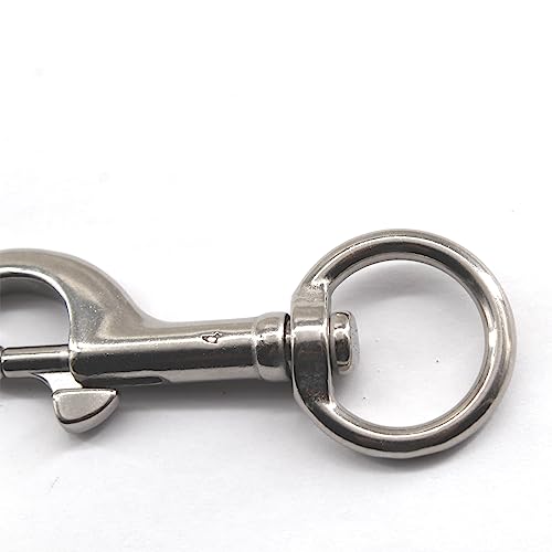 （2 Pieces) 120mm Swivel Eye Snap Hooks 316 Stainless Steel Marine Grade Single Ended Trigger Chain Clip for Dog Leash,Key Chain,Boat Ropes and Cages - color: 120mm