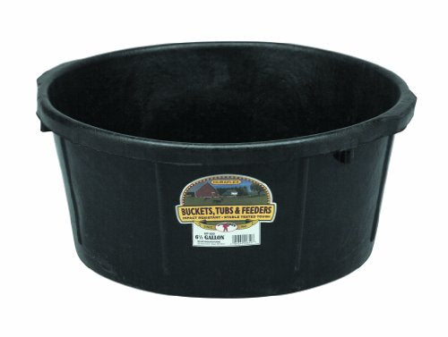 Little Giant® Heavy Duty Rubber Tub | Durable Rubber Feed Pan | Indoor & Outdoor Feed Bucket | 6.5 Gallons - size: 6.5 Gallons