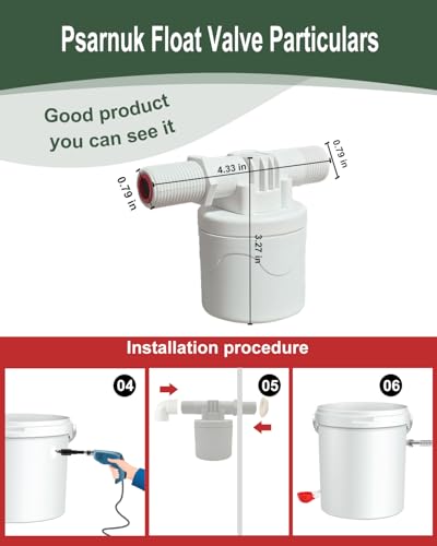 DIY Automatic Chicken Waterer Kit - 4 Chicken Water Cups, Float Valve, Drill Bit, 4 Hose Clamp, Teflon Tape - Universal for Poultry