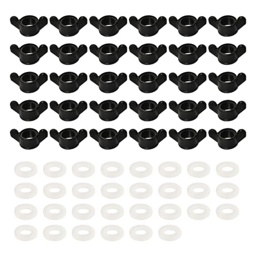 30 Sets Silicone Washers and Wing Nuts for Poultry Waterer Cups Chicken Water Nipples, Silicone O-Rings 16mm OD 8mm ID 2mm Thickness Seal Gasket (30 Sets, OD:16mm ID:8mm)