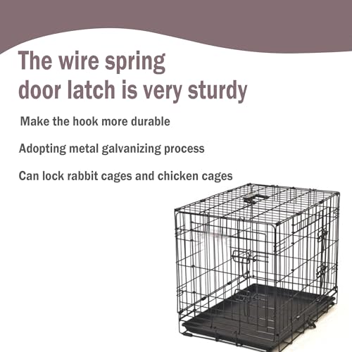 Stainless Steel Wire Door Cage Latches, Right, 25 Pack | for Fixing Pet Wire Crate Latch Lock, Small Animal Cage Door Hook