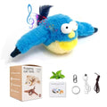 Upgraded Flappy Chase Cat Toy, Interactive Chirping Bird Cat Toy,Chirping Bird Cat Toy Flapping Wings, Flying Interactive Simulation Electric Cat Toy (Blue Large) - color: Blue