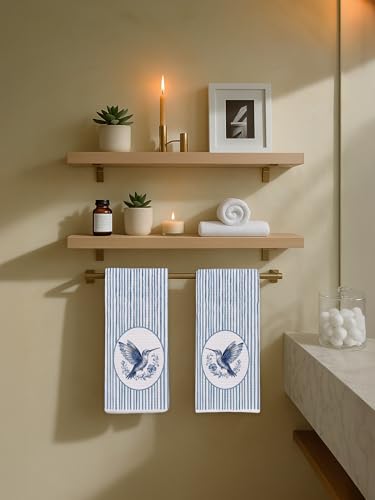 Blue and White Chinoiserie Hummingbird Kitchen Towels Set of 2, Hummingbird Gifts Hand Towels for Bathroom Kitchen, Grandmillennial Spring Bird Decorative Dish Tea Towel Dishcloth662 - color: Hcolor013