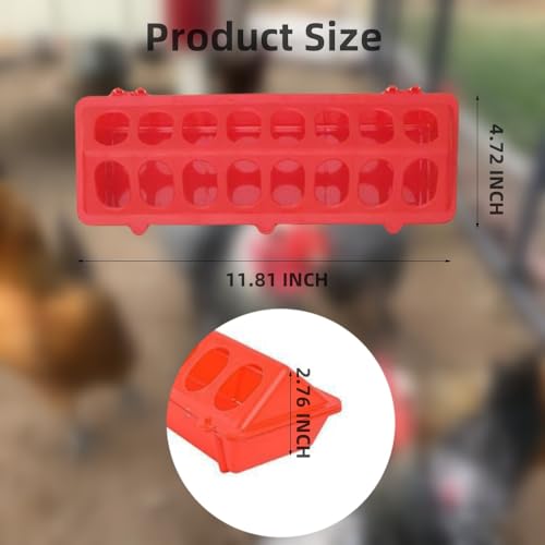 Quail Feeder, 4 Pack Chick Feeder No Waste, Poultry Feeder and Waterer Set, Flip Top Small Chick Feeders for Quail, Chicks, Duckling, Parrots, Birds, Pigeon Supplies