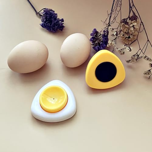 Magenetic Egg Piercer for Raw Eggs to Get Good Hard Boiled Eggs, Egg Poker with Safety Lock Egg Pin, Easy Egg Peeler By Punching Hole at Bigger End of the Egg Before Boiling, 2 Pack - color: Yellow,White