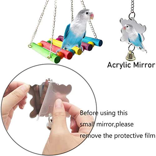 8 Pcs Parakeet Cockatiel Bird Toys, Parrots Conures Budgies Cage Accessories