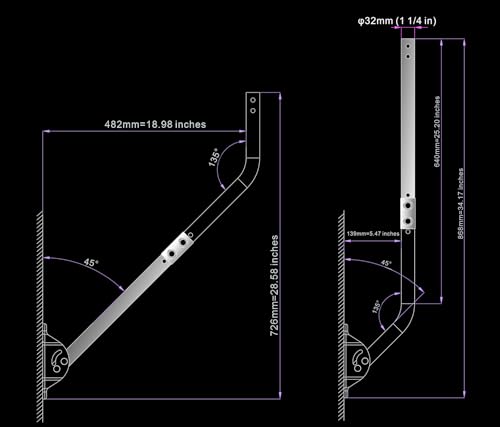 Extension Pole for CEKAY Diameter 1 1/4" J Pole Mount (Diameter 1 1/4", Extension 16 1/2", White) - size: Extension 16.5"