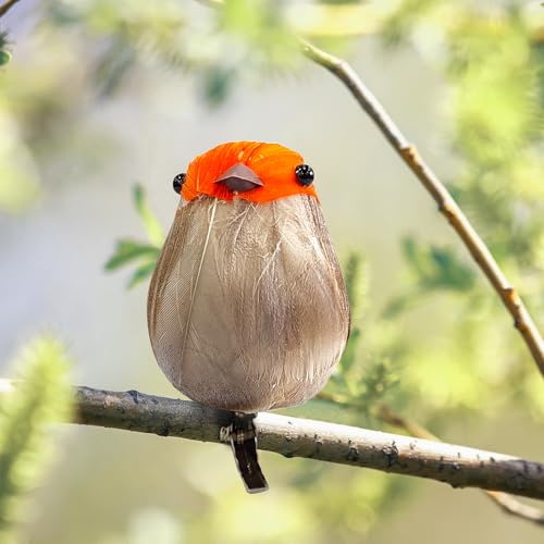 6PCS Artificial Birds Crafts Clip On Bird Ornaments Artificial Simulation Bird Sparrow Ornaments for Craft Garden Decoration Home Decor”