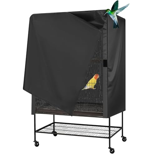 Large Covering Bird Cage Cover Shade Breathable Parrots Cage Cover for Parakeets Cockatiels with Adjustable Fasteners