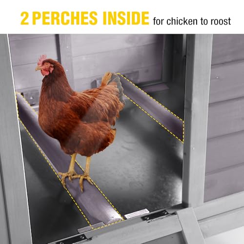 AIVITUVIN Chicken Coop for 2 Chickens Home Ues Outdoor Small Wooden Chicken House with Expandable Run for Poultry Duck Coop Pull Out Tray Quail Cage,Hen Habitat