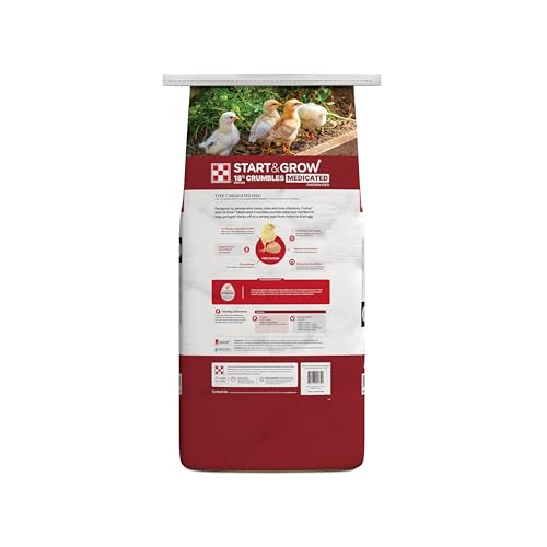 Purina Start & Grow | Nutritionally Complete Medicated Chick Feed Crumbles | 25 Pound (25 lb.) Bag