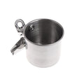 Bird Feeder Stainless Steel Bowls for Cage Parakeet Food Dish Parrot Water Cups with Clip for Canary Lovebird Bird Seed No Waste - size: Large