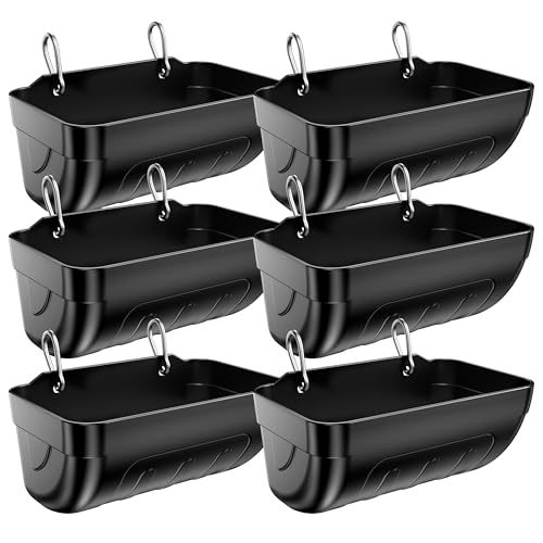 Goat Feeders Hanging Poultry Feeder Trough for Livestock, 6*3.5 Quart Black | Goat Feeder, Hanging Chicken Waterer Feeder - size: 6*3.5 Quart