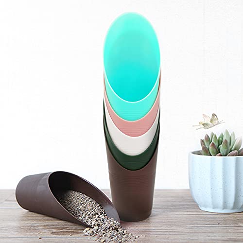 5PCS Bonsai Soil Scoops, Plastic,Potting Scoopers, Bucket Shovel, 5-Color | Garden Soil Scoops, Colorful Small Gardening Tools, Suitable for Flower Planting, Bonsai, Potting, Cultivation, Weeding
