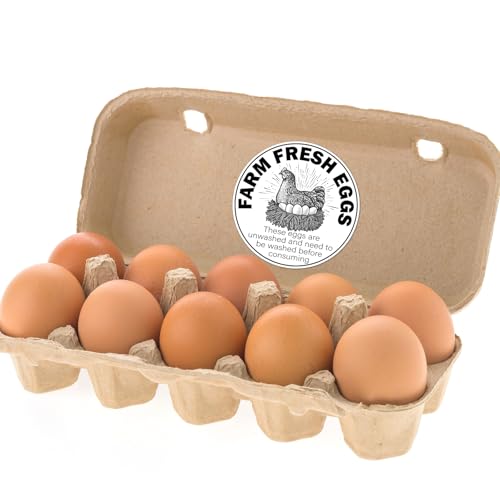 500 Pcs 2 inch Farm Fresh Eggs Carton Stickers Unwashed Eggs Labels for Self Adhesive Bulk Chicken Quail Egg Packaging Sign Decal Egg Carton Labeling - color: Farm Fresh Eggs B