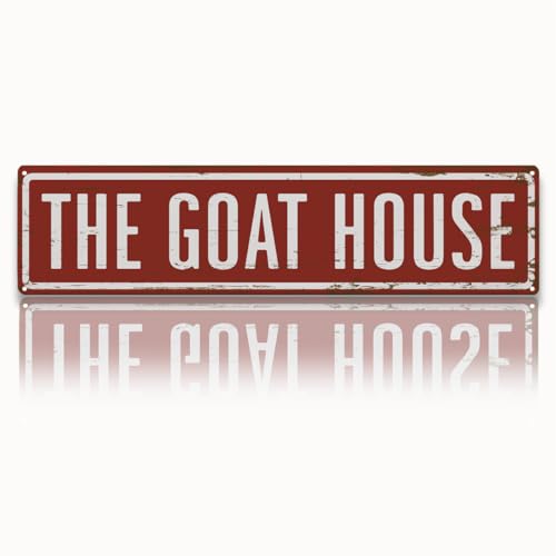 Rustic Goats House Metal Sign, Funny Goat House signs, Retro Metal Tin Sign, Wall Decor Art, Farmhouse Decor, Goat Pen Decor, Backyard Goats Gift 15.8x4 Inch - color: Farmhouse 03