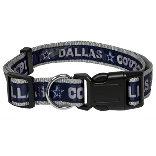 Pets First NFL Dallas Cowboys Licensed PET COLLAR, Small - Heavy-Duty, Strong, and Durable Dog Collar. Available in 31 Football Teams and 4 Sizes - color: Dallas Cowboys, size: Small