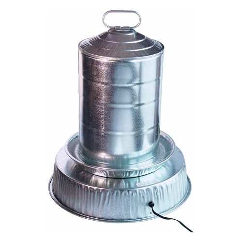 Farm Innovators 125 Watt Heated Base for Double Wall Metal Poultry Founts with 35 Degrees Fahrenheit Temperature and Below, Metallic | For outdoor use with double wall metal founts, prevents water from freezing in temperatures as low as 10° F (-12° C)