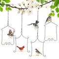 Metal Frame Hummingbird Swings and Perches with Wooden Dowel Black Bird Swing Outdoor Bird Perch Humming Bird Swing (4PK) - style: 4PK