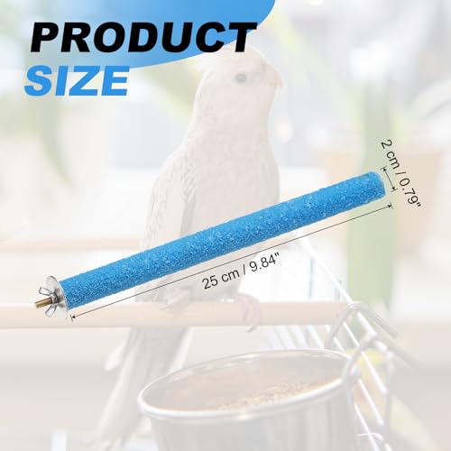 Bird Perch Stand, Colorful Paw Grinding Stick, Wood Rough-surfaced Perch Parrot Stand 25 x 2 Cm, (Blue, 2 Pcs), Intended for Home/Animal Parks/Pet Stores - color: Blue, size: 25 x 2 cm / 9.84 x 0.71 inch