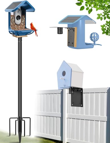 Bird House Pole, 1 Pack 76 Inch Metal Bird Feeder Pole for Outdoor, with 5-Prong Heavy Duty Base for Birdhouse Mounting, Weather Station - size: 76 inch
