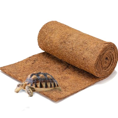 Hamiledyi 118x11.8in Reptile Carpet Coconut Fiber Substrate Large Snake Bedding Coco Liner Roll Mat for Bearded Dragon Tortoise Lizard Habitat Pad Garden Decoration - size: 11.8x118inch