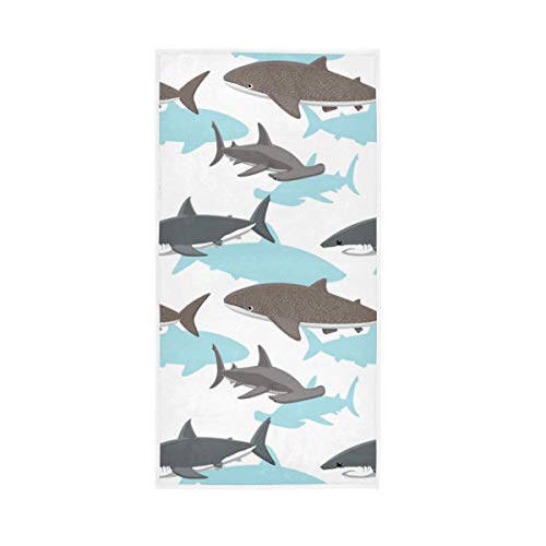 Starry Whale Shark Hand Towel Ultra Soft Luxury Towels for Bathroom 30"x15" - color: Multi 2
