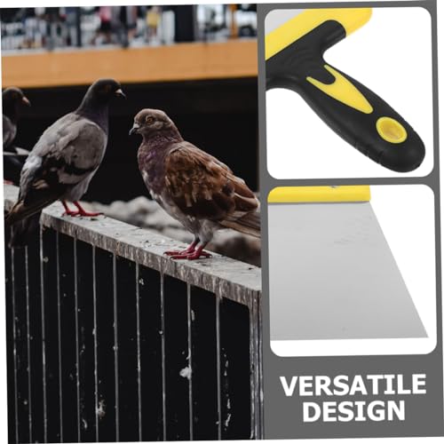 POPETPOP Bird Droppings Cleaning Scraper Stainless Steel Poop Scraper for Bird Cages Efficient Removal Tool for Indoor Outdoor Use for Bird Owners