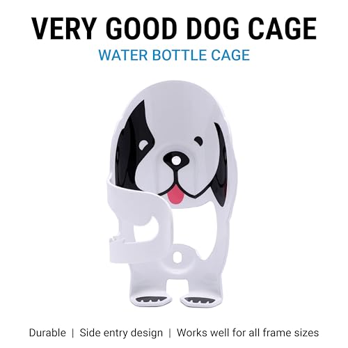 Portland Design Works Water Bottle Cage - Lightweight Water Bottle Holder for Bikes, Very Good Dog Cage, White - style: Very Good Dog Cage - White