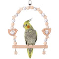 Birds Swing Parrot Hanging Toy Wooden Perch Bird Chew Toys for Love Birds,ParakeetCockatiel, Mynah, Budgerigar (Wooden Star Beads, Medium) - color: Wooden Star Beads