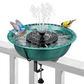 VIVOHOME Deck-Mounted Bird Bath with Solar Fountain, 13-Inch Bowl, Green | Solar-Powered Pump, Weather-Resistant ABS, Adjustable Metal Clamp, for Railing/Fence/Balcony, Bird-Friendly, Easy to Clean - color: Green, size: Birdbath with Fountain
