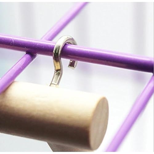 Bird Mirror with Swing and Perch for Parakeets Cockatiels Lovebirds Finches - Wooden Interactive Hanging Cage Toy, 3.7 x 3.5 x 3.5 Inch, 1 Pack - size: 3.7 x3.5x3.5 inch