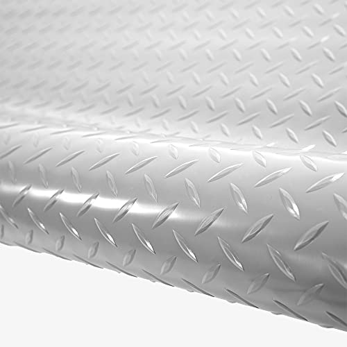 IncStores Standard Grade Nitro Garage Flooring (5' x 17', Diamond Stainless Steel) Roll Out Floor Protecting Mats - size: 5' x 17'