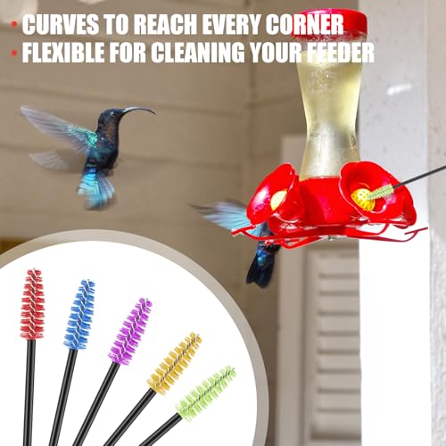 Zhehao 13 Pcs 2 Size Hummingbird Feeder Cleaning Brush Bendable Cleaning Brushes for Hummingbird Feeder Outdoor Water Bottles Various Size(Red) - color: Red