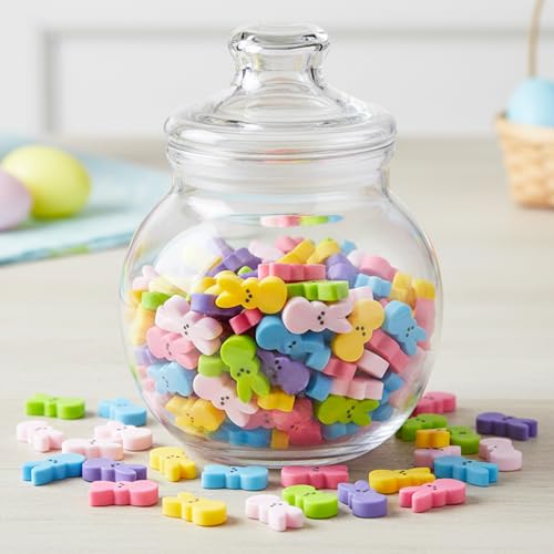 60pcs Mini Easter Pastel Bunny Resin Decor, Mixed Colors Rabbit Resin Charms for Dollhouse Garden, Cute Bunny for Easter Egg Hunt Activity Spring Craft Supply Basket Landscape DIY Decoration