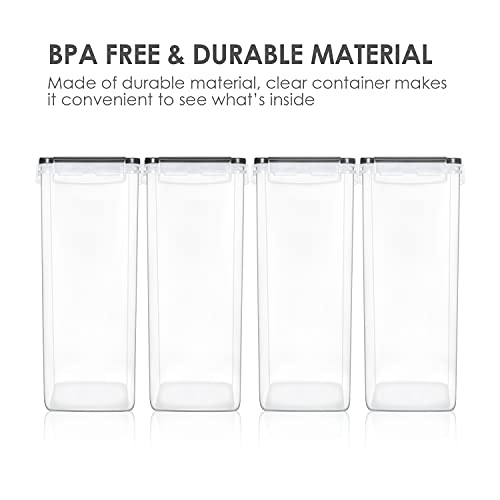 Vtopmart Extra Large Airtight Food Storage Containers, 6.5L, 4 Pcs | For Bulk Flour and Sugar Storage, Airtight Seal, Multiple Sizes, BPA Free, Food Grade Material, Dishwasher Safe (Not Lids) - color: Black, size: 6.5L