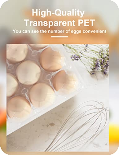 Pintuson 50 Pack Egg Cartons Cheap Bulk 12 Count - Holds 1 Dozen Clear Blank Egg Cartons for Chicken Eggs - Clear Empty Chicken Egg Carton for Fresh Medium Eggs - color: Medium-50PK-12CT