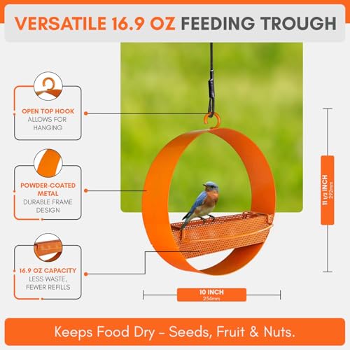 Mosaic Birds Bistro Bird Feeder, Orange, M439-200-O, 1 Piece - color: Orange