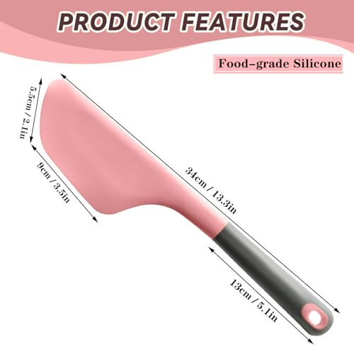 Silicone Omelette Spatula Turner, Flip Fold Omelet Turner, 13Inch | Flexible Egg Flip Tool for Non-stick Pans, Heat Resistant omelette flipper for Kitchen Omelet Pancake Crepes - color: Pink-Wide