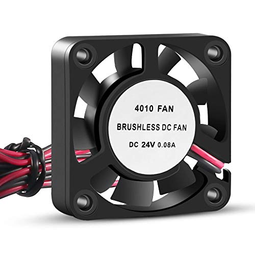 3D Printer Cooling Fan, 40mm x 40mm x 10mm Blower Cooling Fan with 2 Pin Terminal for Hotend Extruder Heatsinks Makerbot MK7 MK8 CPU Chip (24V 0.06A) - color: 24V(4010)