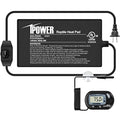 iPower 4 by 7-Inch Reptile Heat Mat with Temperature Adjustable Controller Knob, LCD Digital Aquarium Thermometer, Under Tank Warmer Terrarium Heat Pad for Reptiles and Amphibians - size: 4 X 7 Inch, style: Pad with Adjust Knob+ Thermometer